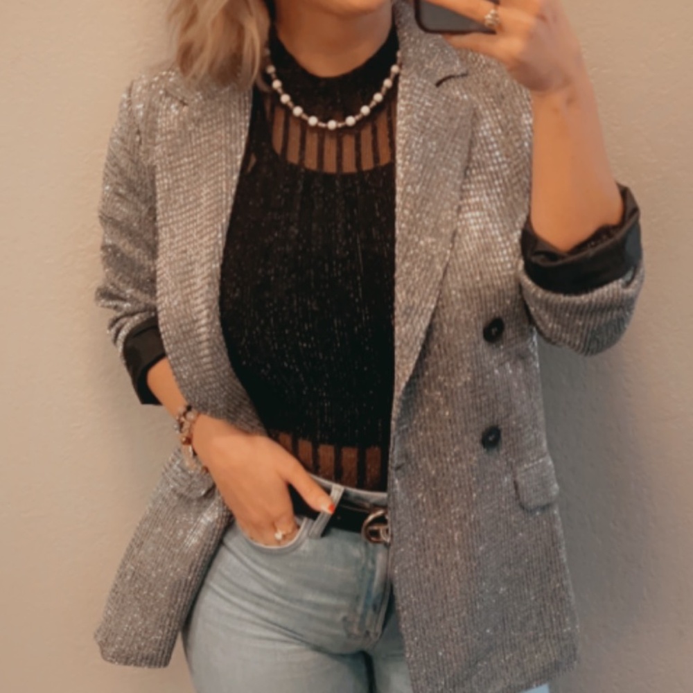 Oversized Glitter Blazer